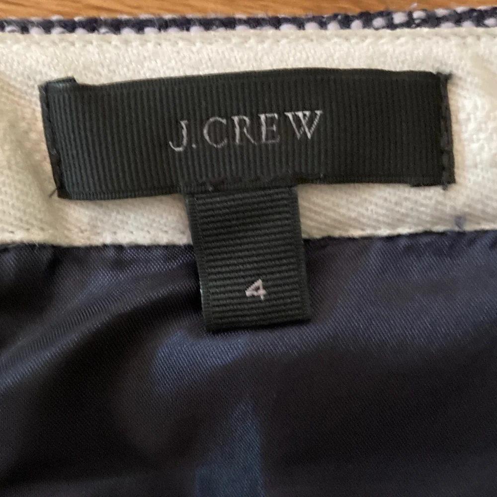 J. Crew Navy Tweed Box Pleat Skirt